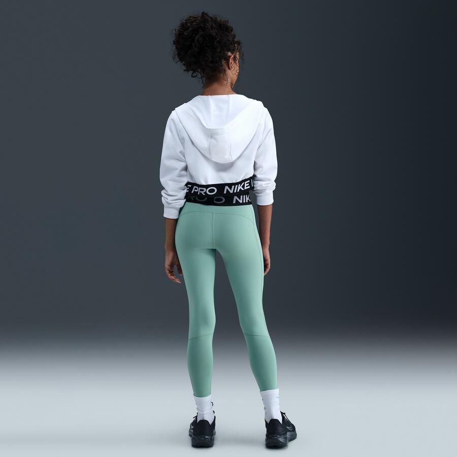 Nike Pro legging met halfhoge taille voor meisjes Groen - Foto 3