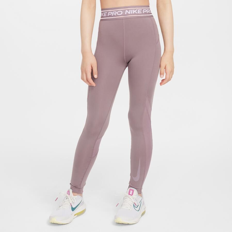 Nike Pro legging met halfhoge taille voor meisjes Roze - Foto 4