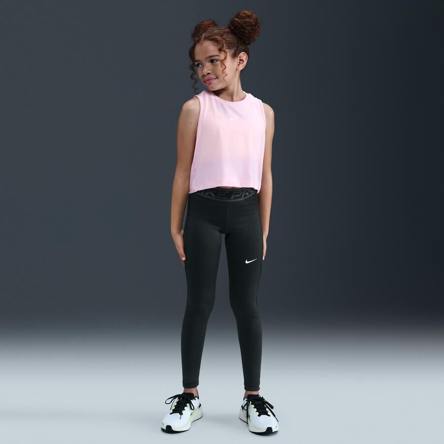 Nike Pro legging met halfhoge taille voor meisjes Zwart - Foto 4