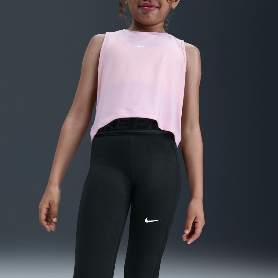 Nike Pro legging met halfhoge taille voor meisjes Zwart