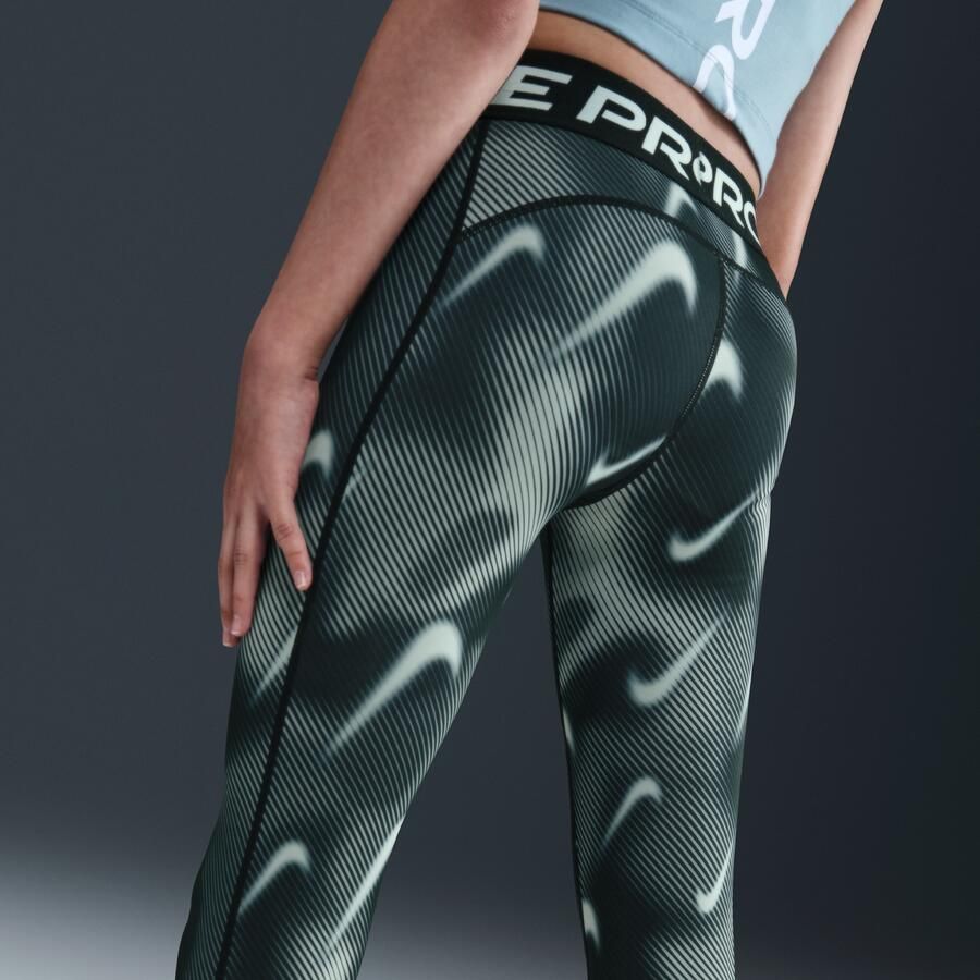 Nike Pro legging met halfhoge taille voor meisjes Zwart - Foto 2