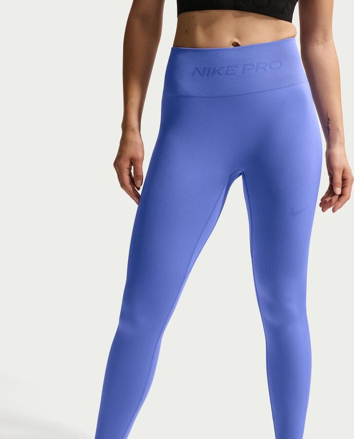 Nike Pro naadloze 7 8-legging met hoge taille voor dames Blauw - Foto 4