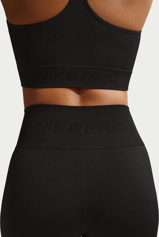 Nike Pro naadloze 7 8-legging met hoge taille voor dames Zwart - Foto 3
