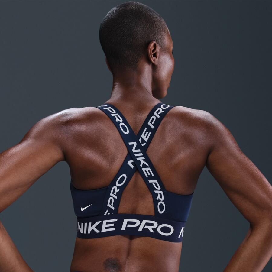 Nike Pro non-padded sport-bh met lichte ondersteuning Blauw - Foto 4