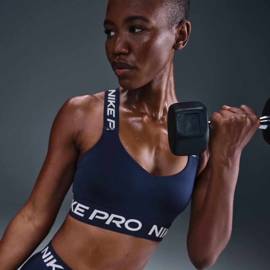 Nike Pro non-padded sport-bh met lichte ondersteuning Blauw - Foto 2