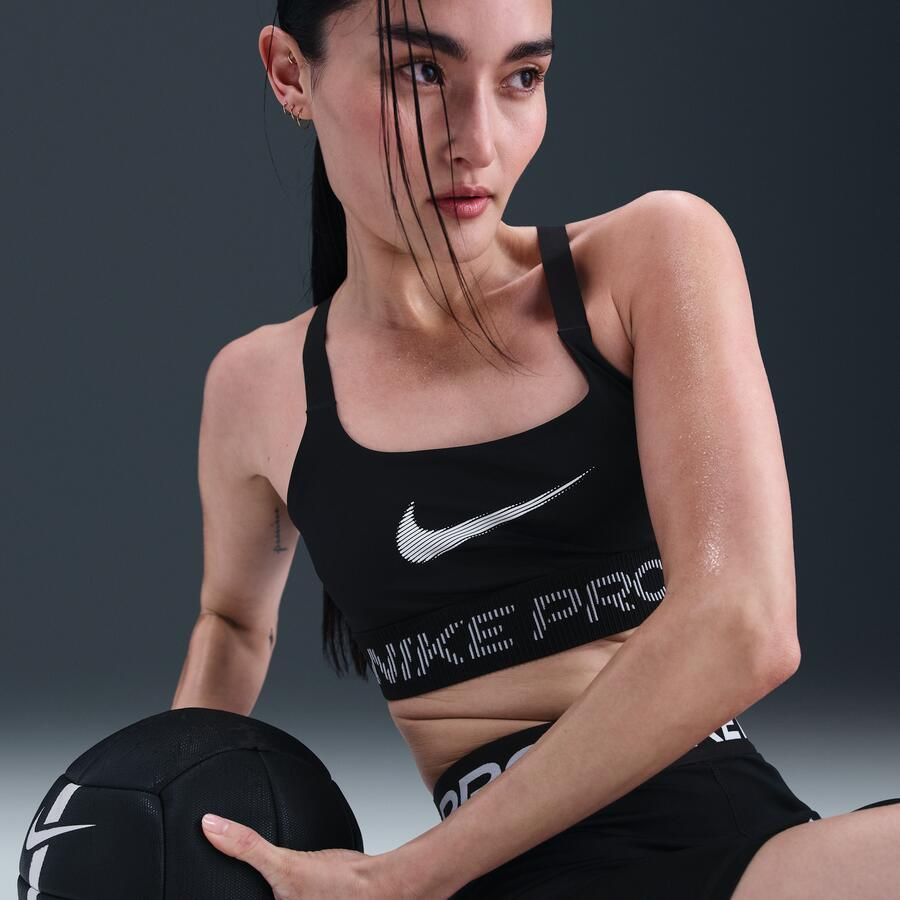 Nike Pro non-padded sport-bh met lichte ondersteuning Zwart - Foto 2