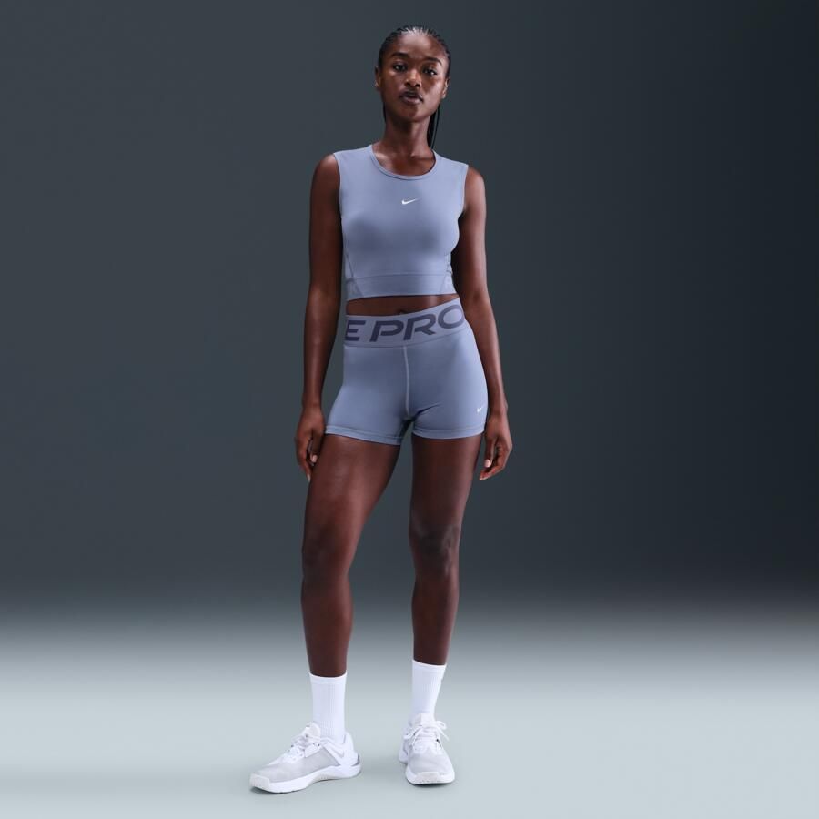 Nike Pro Sculpt bikeshorts met hoge taille voor dames (8 cm) Blauw - Foto 4