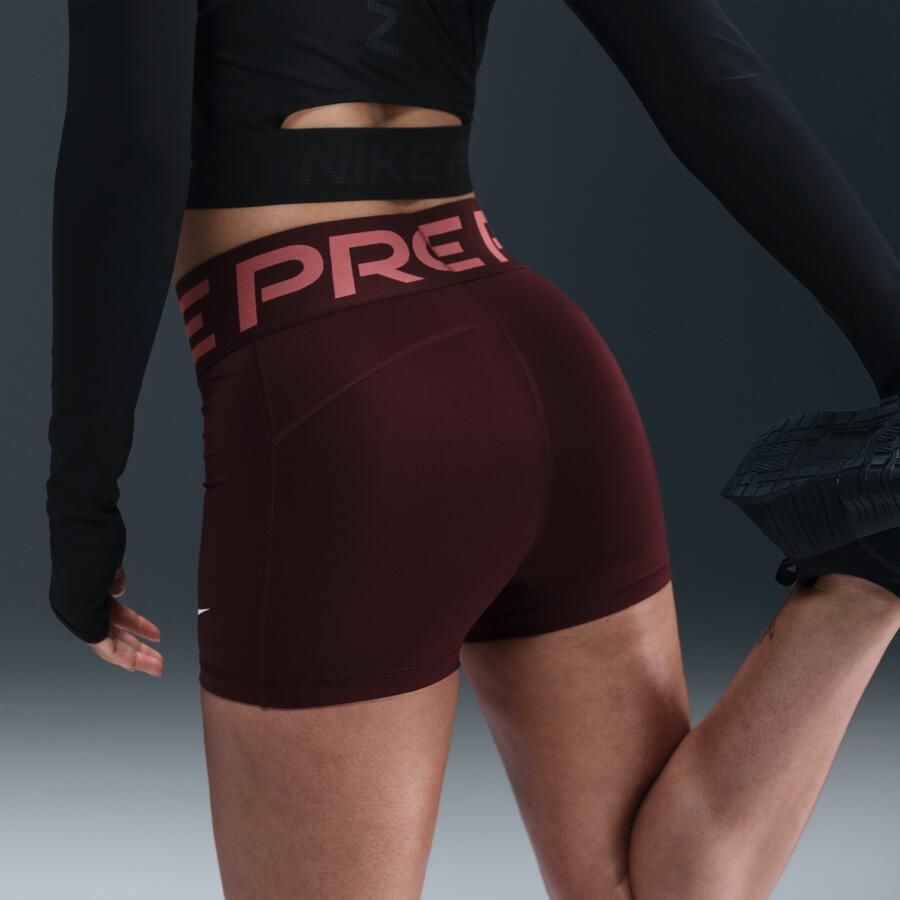 Nike Pro Sculpt bikeshorts met hoge taille voor dames (8 cm) Rood - Foto 2