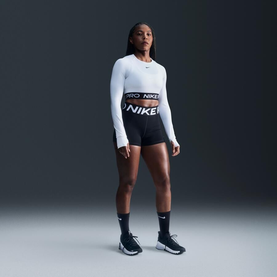 Nike Pro Sculpt bikeshorts met hoge taille voor dames (8 cm) Zwart - Foto 4
