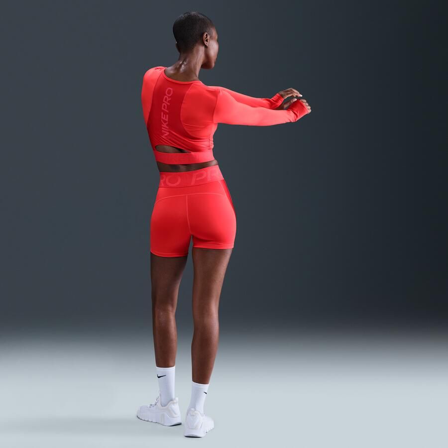 Nike Pro Sculpt Dri-FIT bikeshorts met hoge taille voor dames (13 cm) Rood - Foto 3