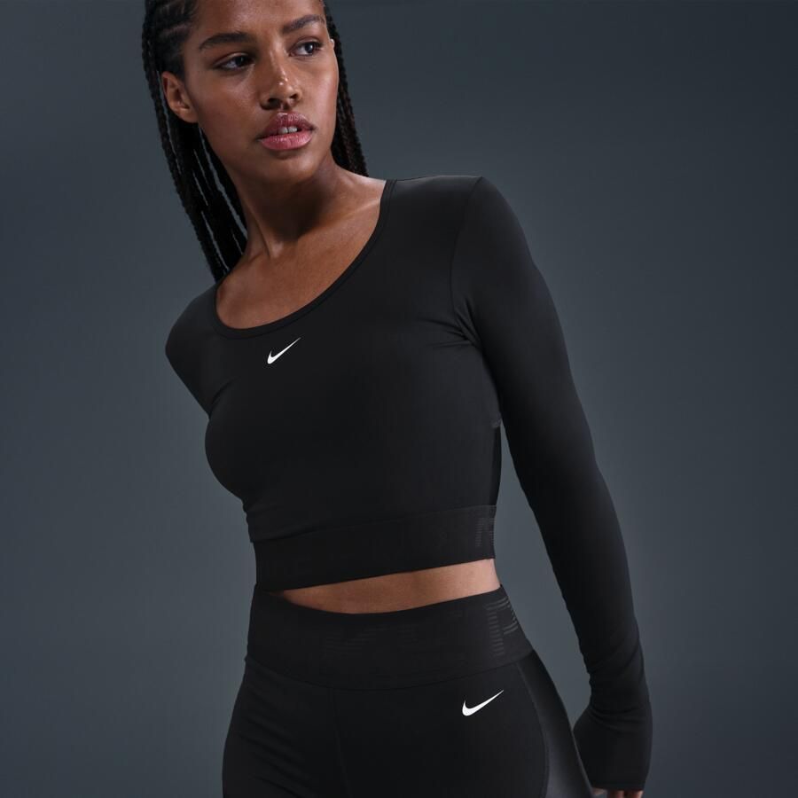 Nike Pro Sculpt Dri-FIT bikeshorts met hoge taille voor dames (13 cm) Zwart