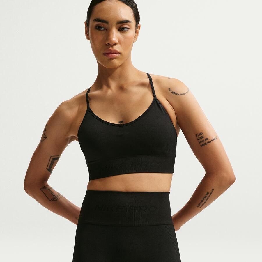 Nike Pro Seamless Dri-FIT bikeshorts met hoge taille voor dames (13 cm) Zwart
