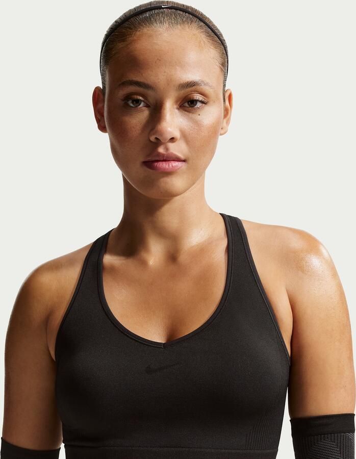 Nike Pro Seamless korte tanktop met Dri-FIT voor dames Zwart