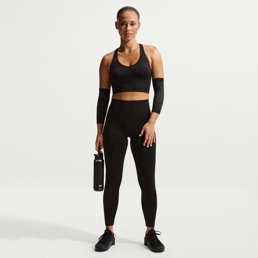 Nike Pro Seamless korte tanktop met Dri-FIT voor dames Zwart - Foto 2