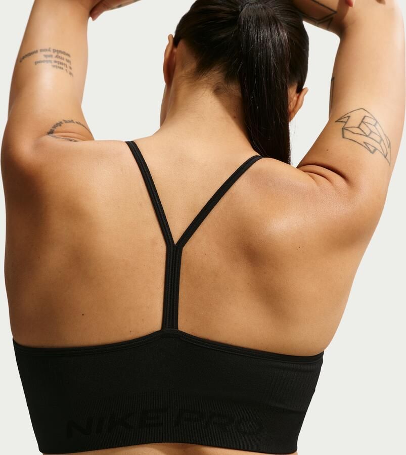 Nike Pro Seamless Padded sport-bh met lichte ondersteuning Zwart - Foto 3