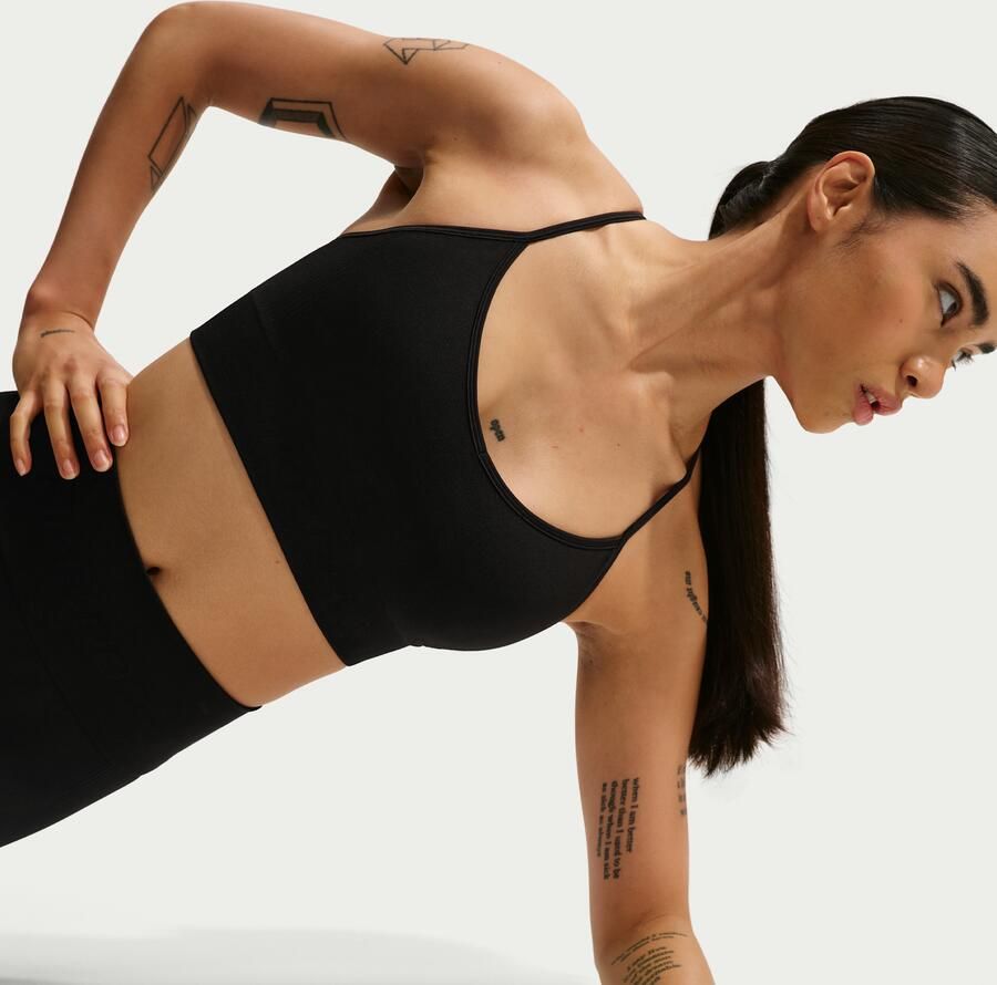 Nike Pro Seamless Padded sport-bh met lichte ondersteuning Zwart - Foto 2