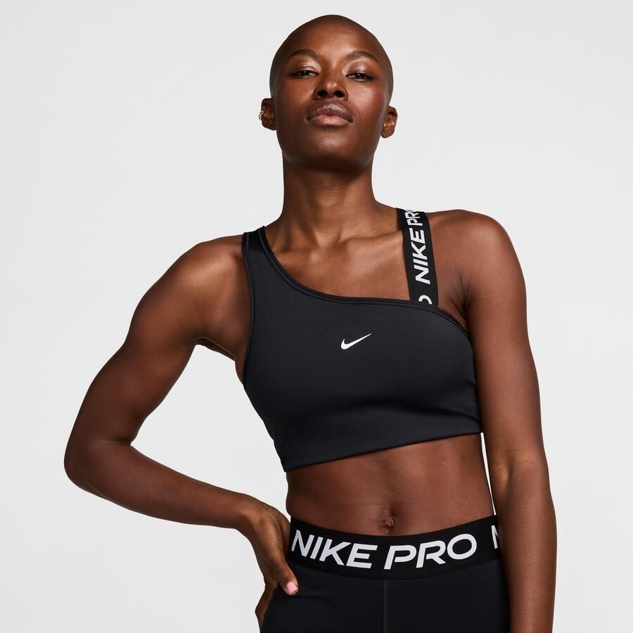 Nike Pro Swoosh Asymmetrical padded sport-bh met medium ondersteuning Zwart - Foto 4