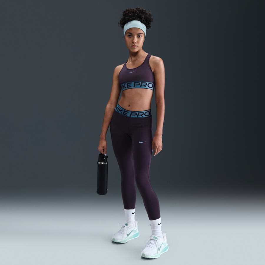 Nike Pro Swoosh sport-bh met glanzende accenten voor kids Paars - Foto 3