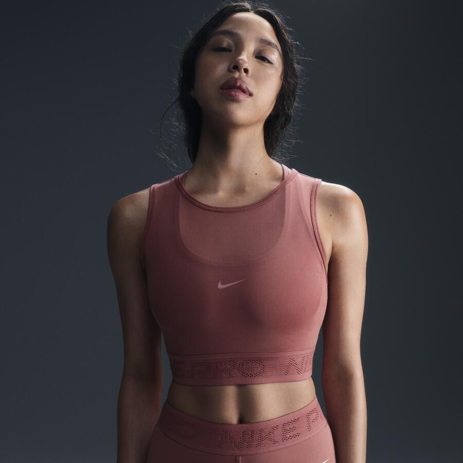 Nike Pro tanktop van mesh voor dames Roze - Foto 3