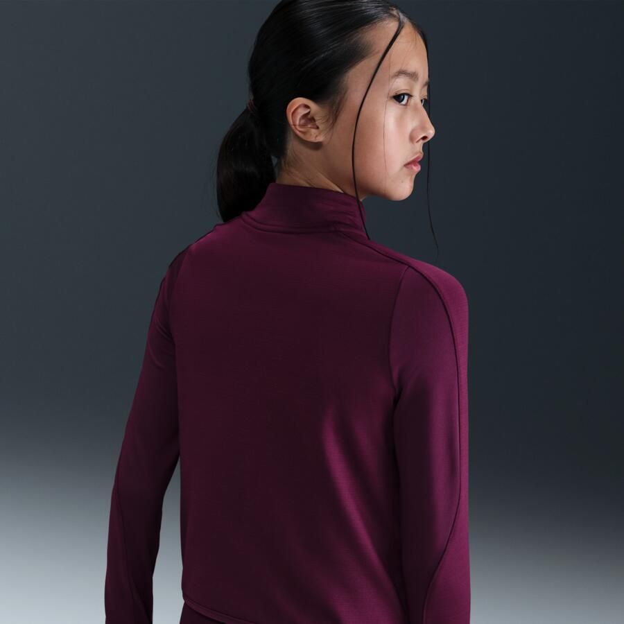 Nike Pro Therma-FIT meisjestop met halflange rits en lange mouwen Rood