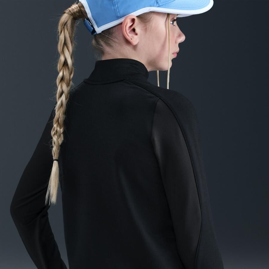 Nike Pro Therma-FIT meisjestop met halflange rits en lange mouwen Zwart