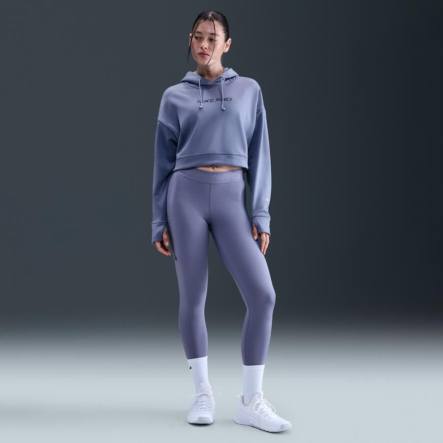 Nike Pro Therma-FIT oversized fleecehoodie voor dames Blauw - Foto 3