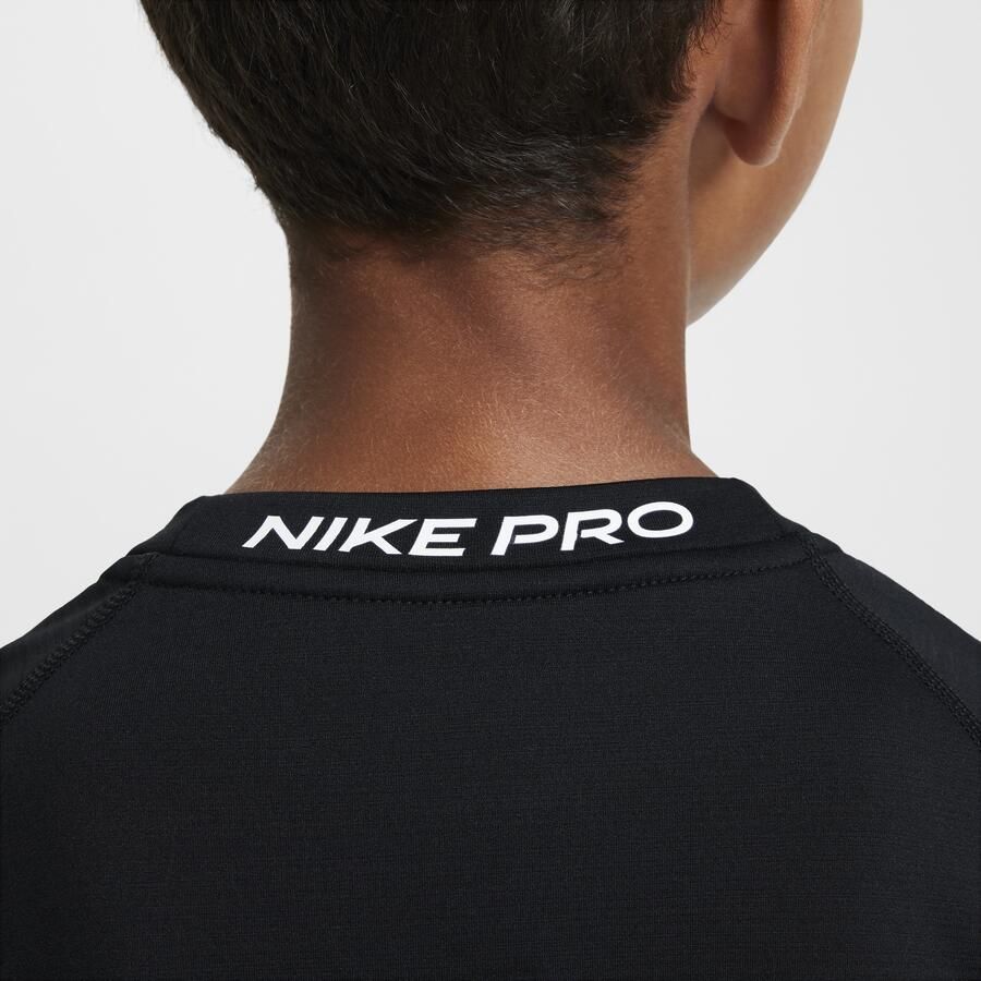 Nike Pro Warm Dri-FIT trainingstop met lange mouwen voor jongens Zwart - Foto 2