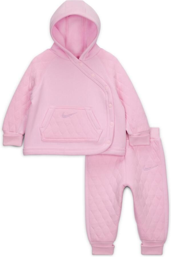 Nike Ready Set. Tweedelige joggerset met capuchon voor baby's (0-9 maanden) Roze - Foto 2