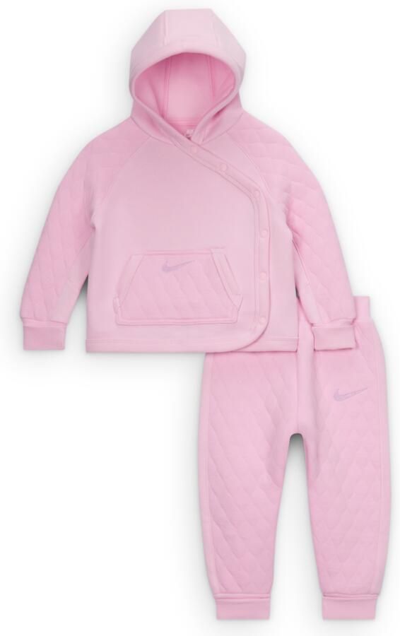 Nike Ready Set. Tweedelige joggerset met capuchon voor baby's (12-24 maanden) Roze - Foto 2
