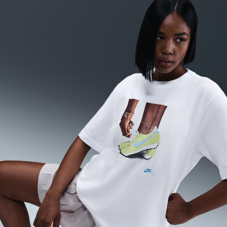 Nike ruimvallend T-shirt voor dames Wit - Foto 2
