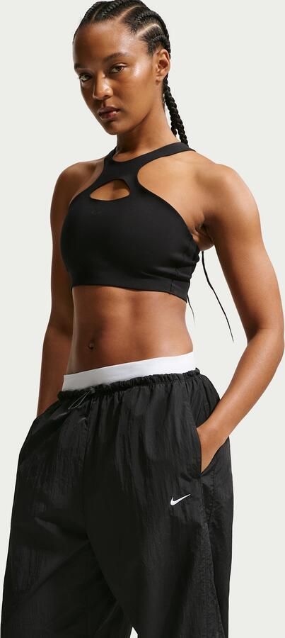 Nike ruimvallende parachutebroek met hoge taille voor dames Zwart - Foto 3
