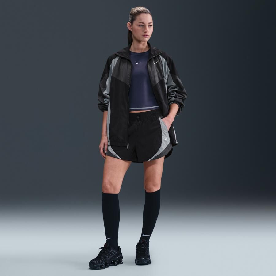 Nike ruimvallende trackshorts met halfhoge taille voor dames (8 cm) Zwart - Foto 4