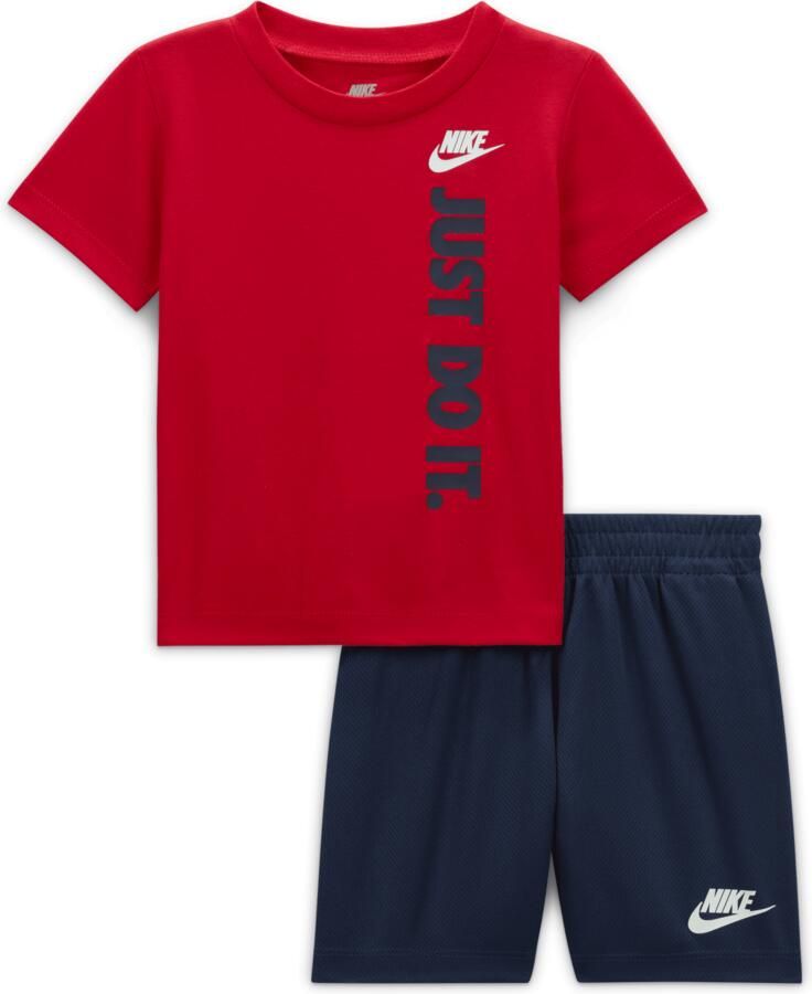Nike set met T-shirt met graphic en shorts voor baby's (12-24 maanden) Blauw