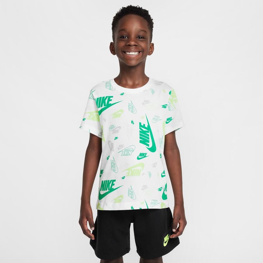 Nike set met T-shirt met print en lichte shorts van sweatstof voor kleuters Zwart - Foto 2