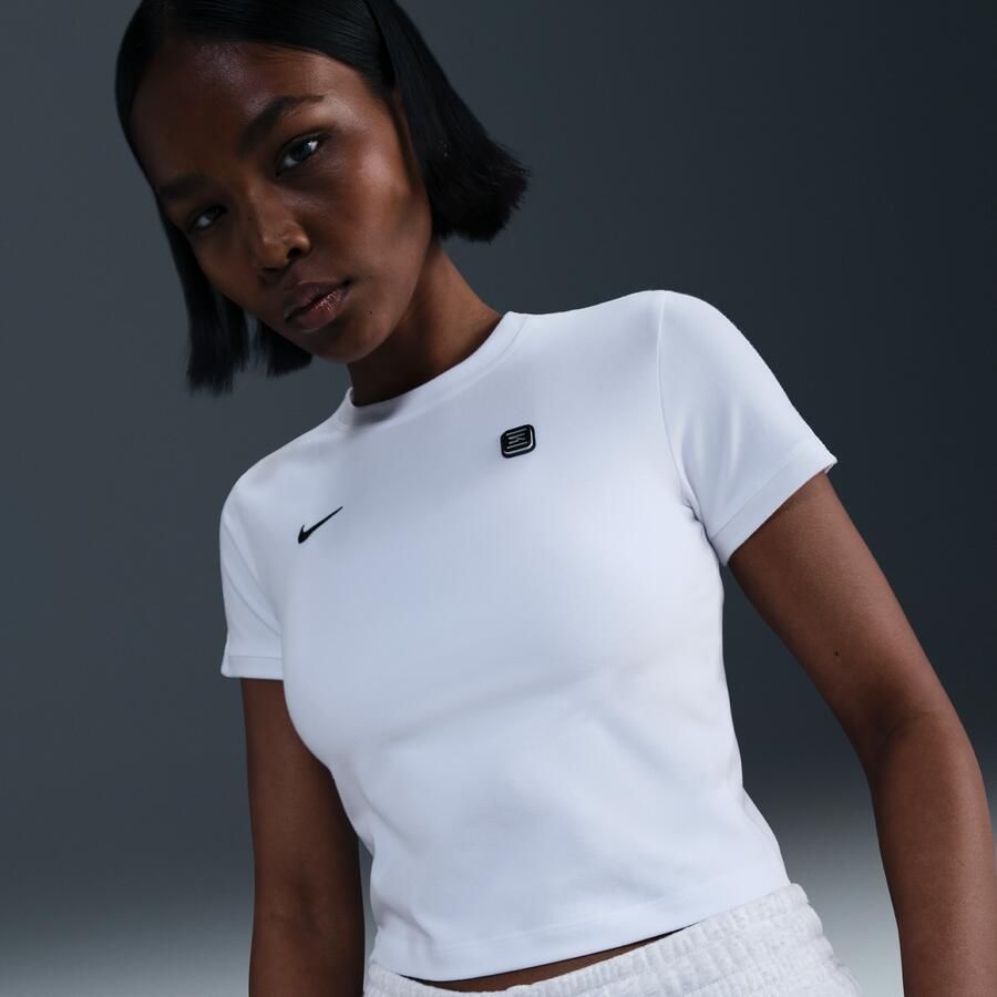 Nike Shox Strak T-shirt voor dames Wit - Foto 4
