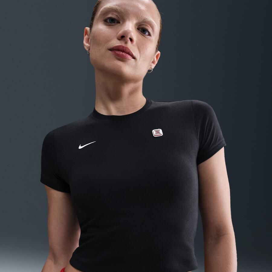 Nike Shox Strak T-shirt voor dames Zwart - Foto 4