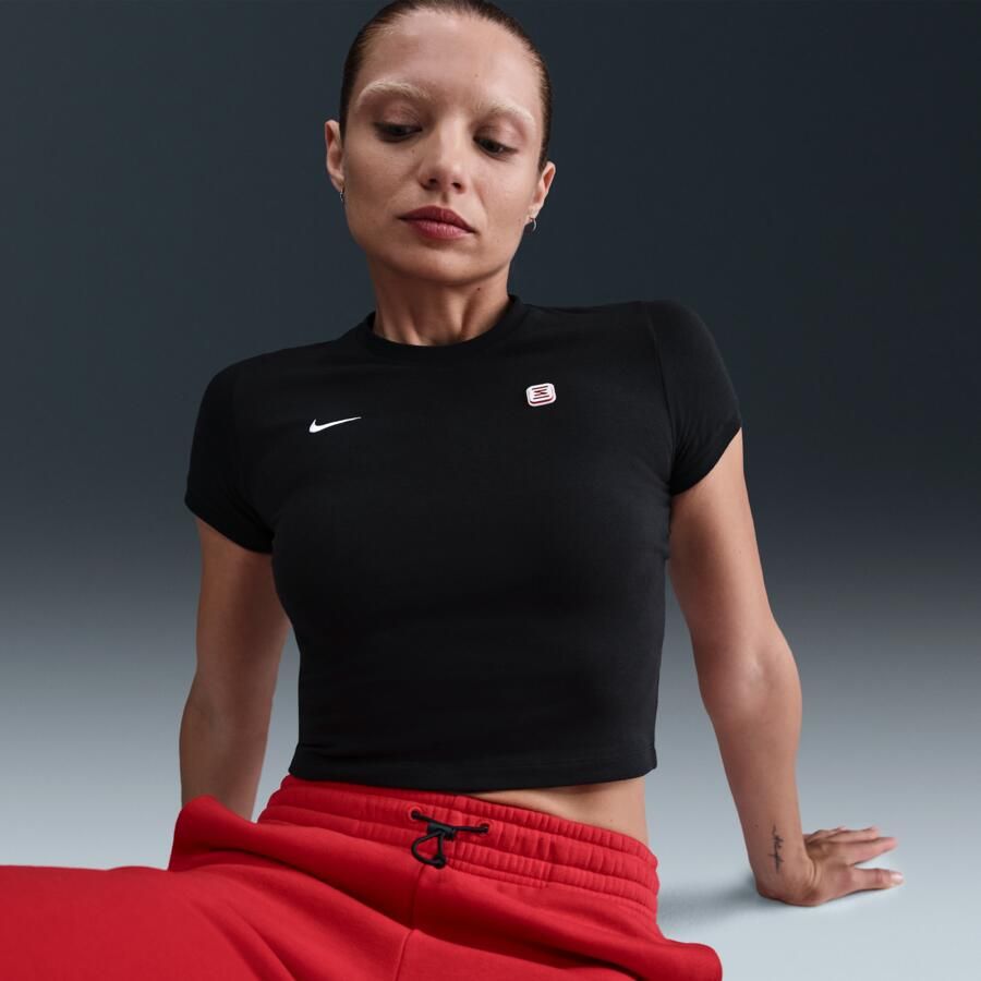 Nike Shox Strak T-shirt voor dames Zwart - Foto 2
