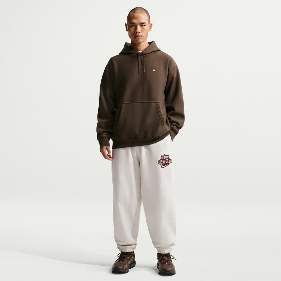 Nike Solo Swoosh fleecebroek met boorden voor heren Grijs - Foto 4