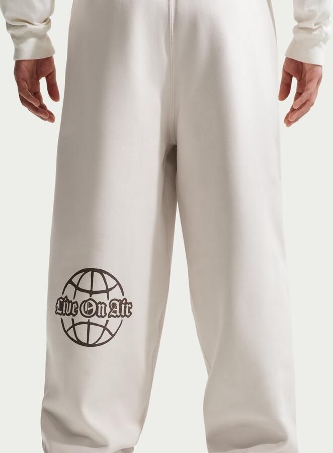 Nike Solo Swoosh fleecebroek met boorden voor heren Grijs - Foto 3