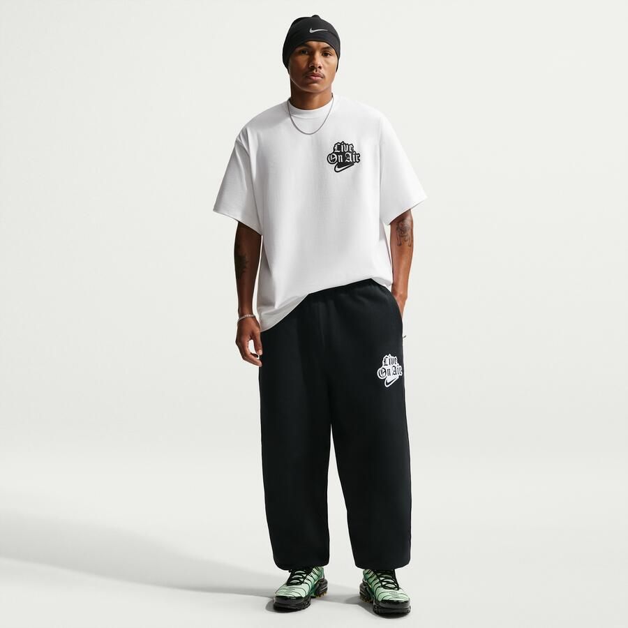 Nike Solo Swoosh fleecebroek met boorden voor heren Zwart - Foto 4
