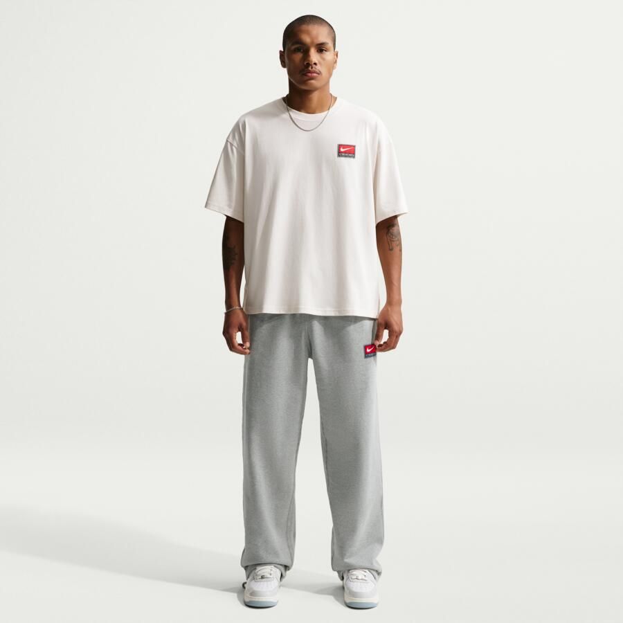 Nike Solo Swoosh fleecebroek met open zoom voor heren Grijs - Foto 4