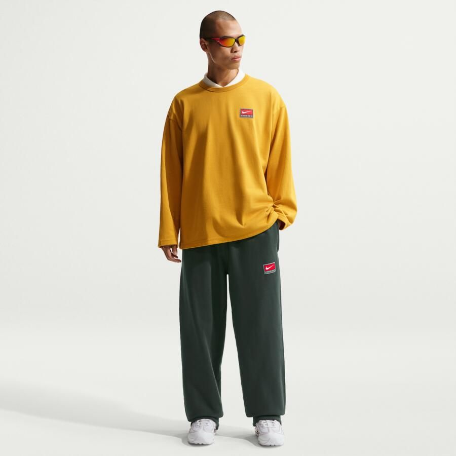 Nike Solo Swoosh fleecebroek met open zoom voor heren Groen - Foto 4