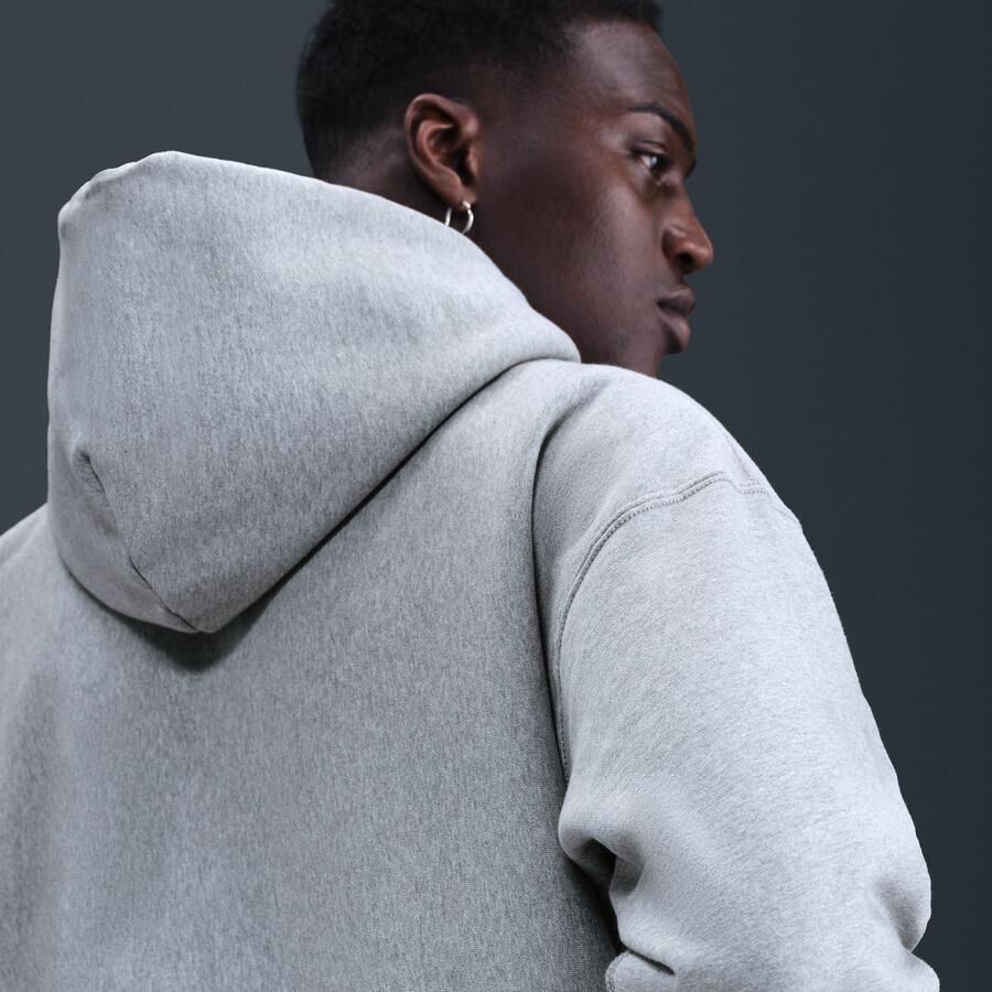 Nike Solo Swoosh fleecehoodie met rits voor heren Grijs