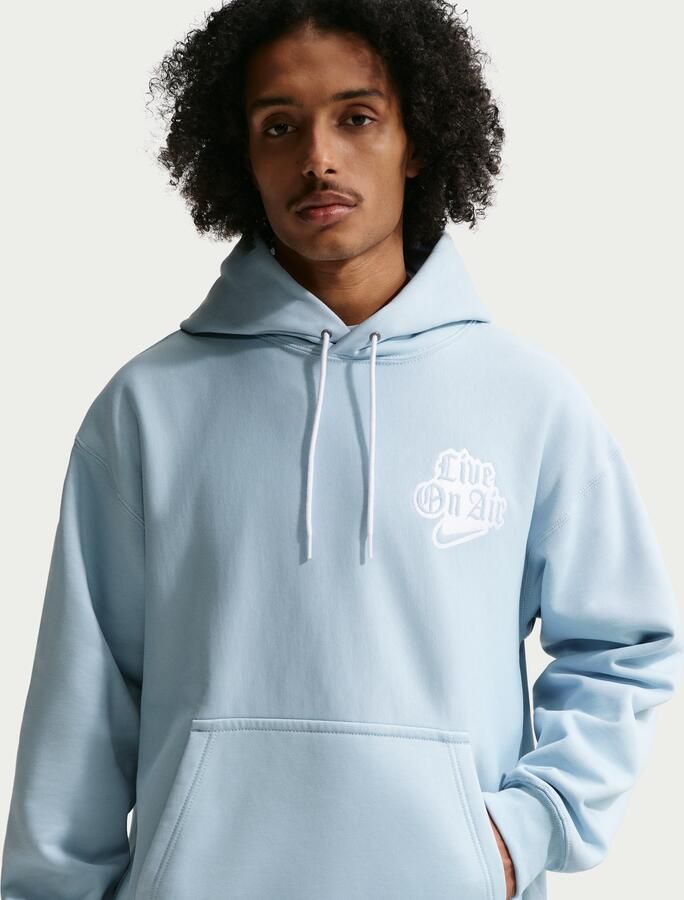 Nike Solo Swoosh Fleecehoodie voor heren Blauw - Foto 4