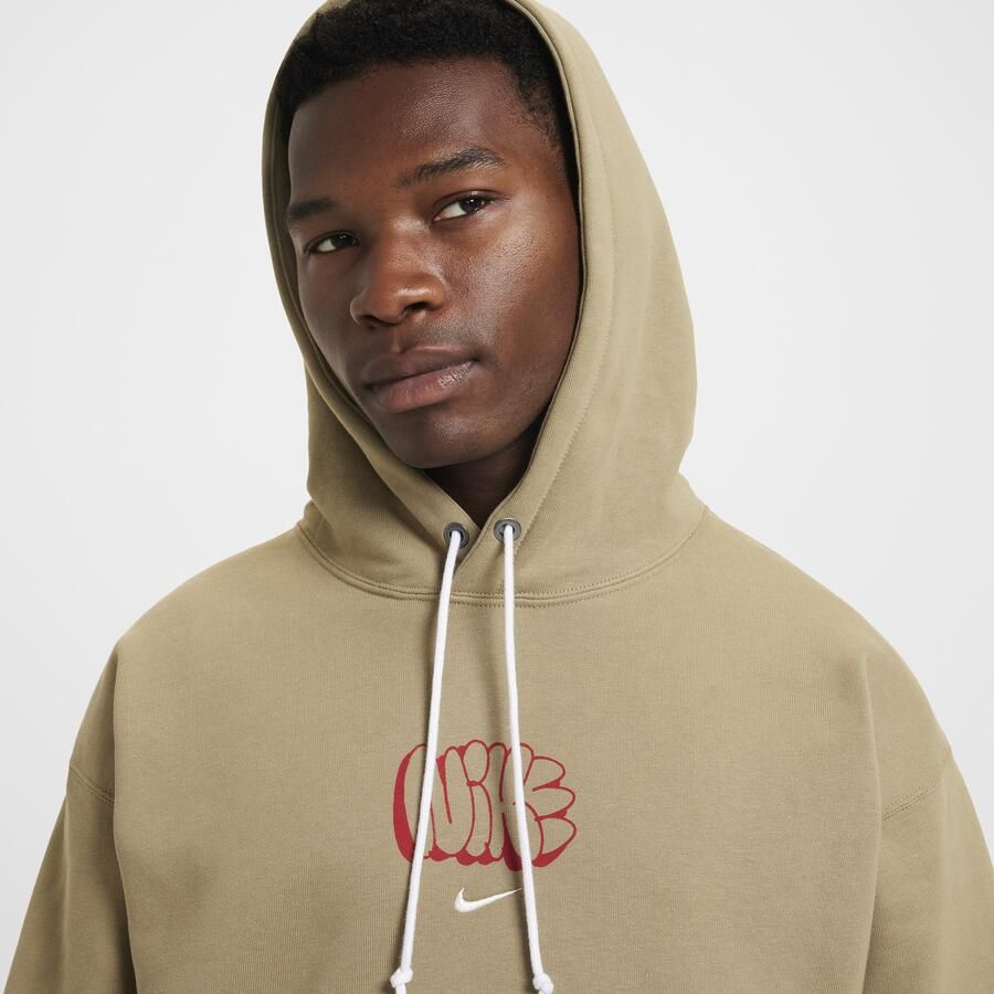 Nike Solo Swoosh Fleecehoodie voor heren Bruin - Foto 3