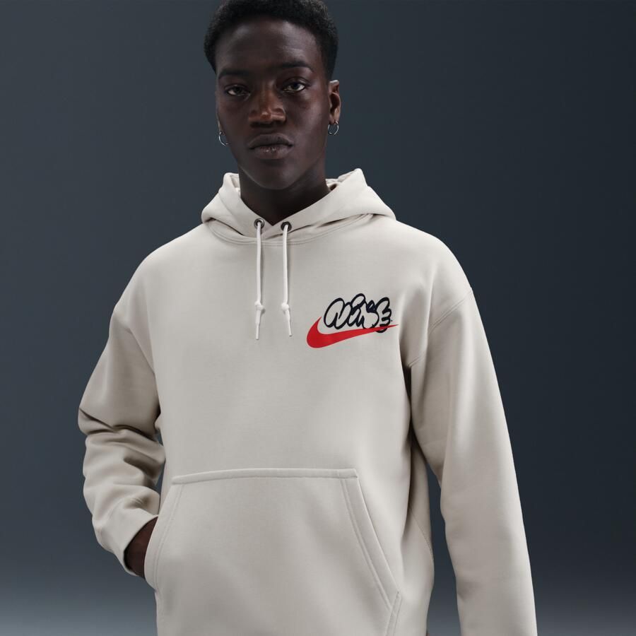 Nike Solo Swoosh Fleecehoodie voor heren Bruin - Foto 4