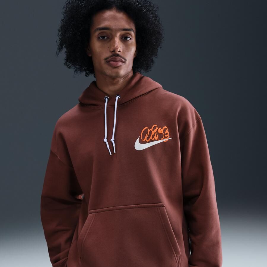 Nike Solo Swoosh Fleecehoodie voor heren Bruin - Foto 4