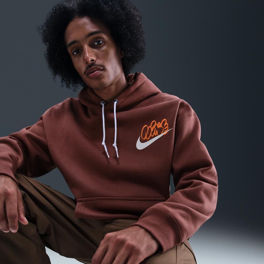 Nike Solo Swoosh Fleecehoodie voor heren Bruin - Foto 2