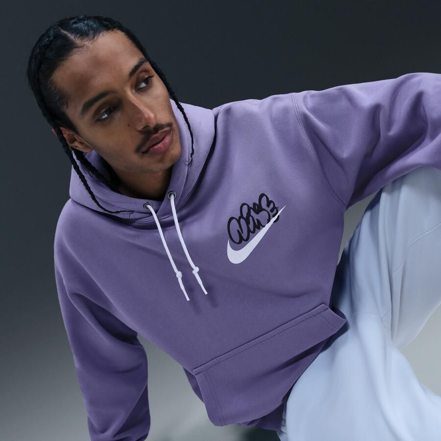 Nike Solo Swoosh Fleecehoodie voor heren Paars - Foto 2