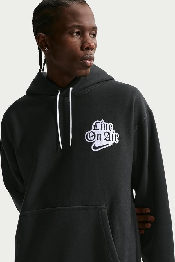 Nike Solo Swoosh Fleecehoodie voor heren Zwart - Foto 4